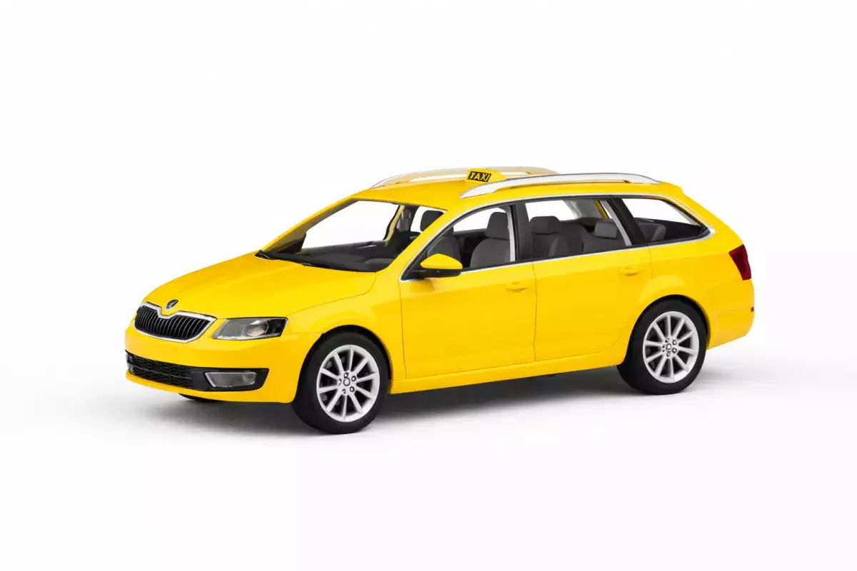 Skoda Octavia Taxi Sedan City Transport Vehicle Model 3D model