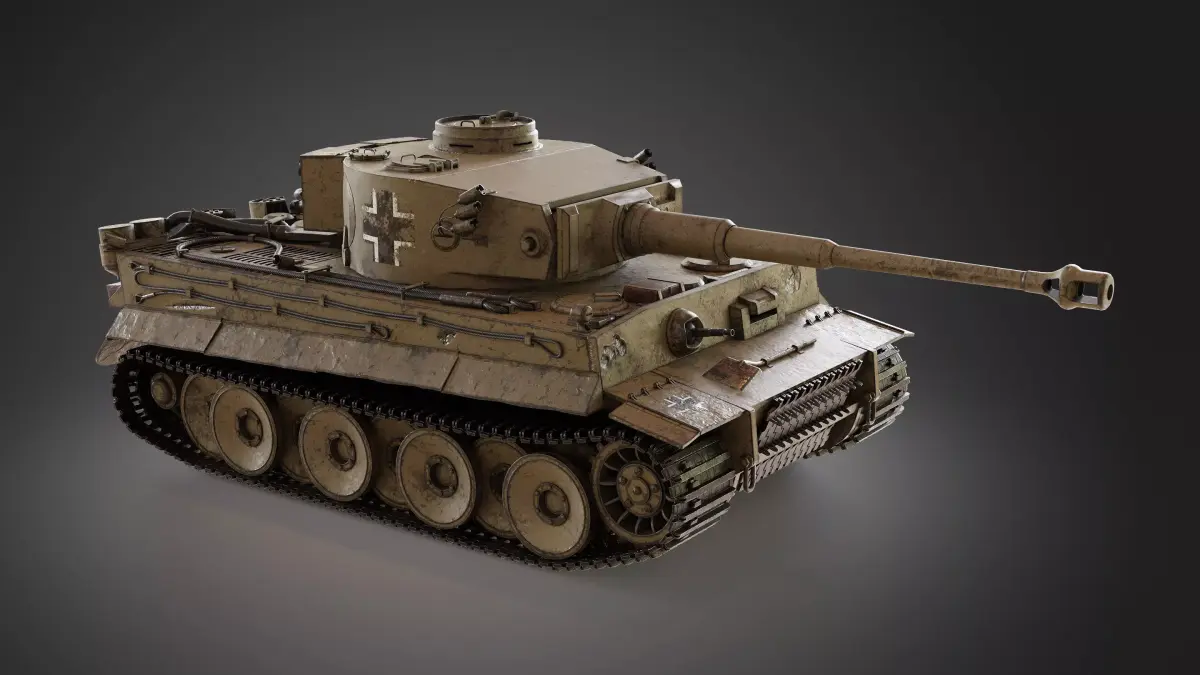 WW2 German Tiger tank Low-poly 3D model