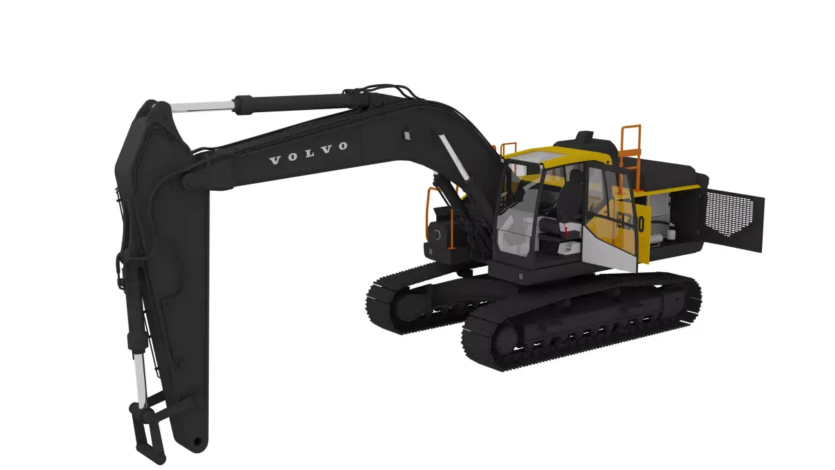 Volvo EC300F Excavator Low-poly 3D model