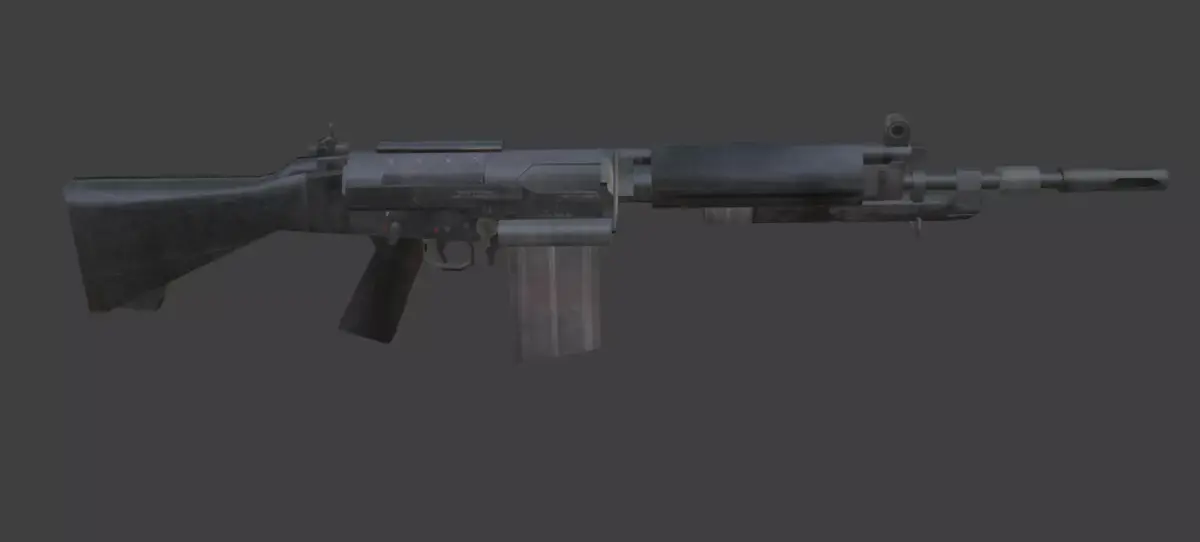 weapon fal Low-poly 3D model
