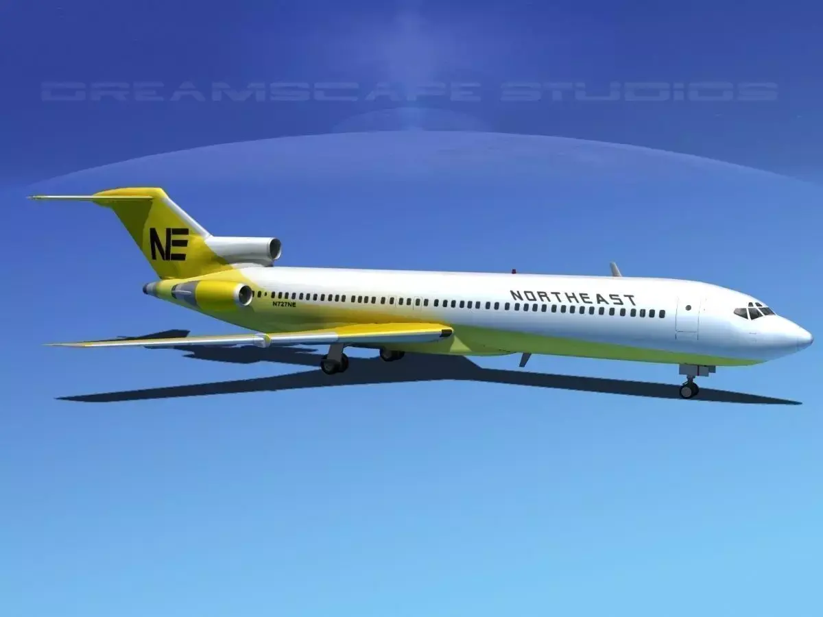 Boeing 727-200 Northeast 3D model