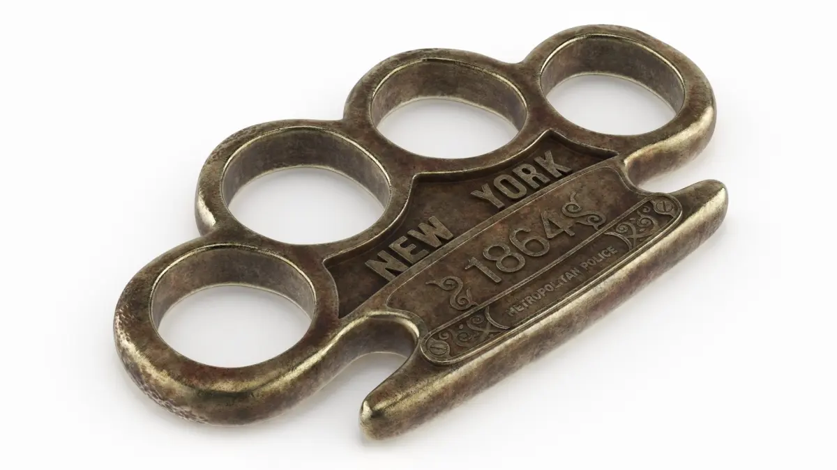 Vintage Brass Knuckles Metropolitan Police 1864 Brass Old 3D model