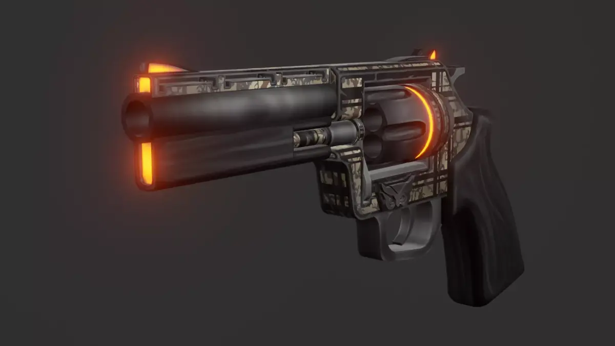 Sci-fi revolver Low-poly 3D model purchase