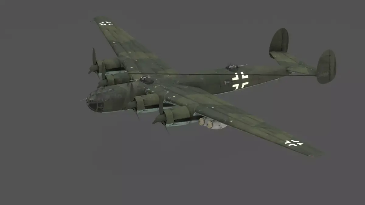 Messerschmitt Me 264 Amerikabomber WWII German Strategic Bomber Low-poly 3D model