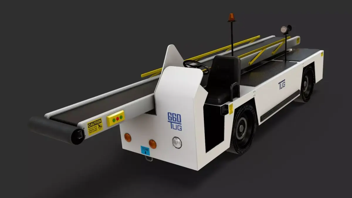 Airport Bag Loader TUG 660 Low-poly 3D model
