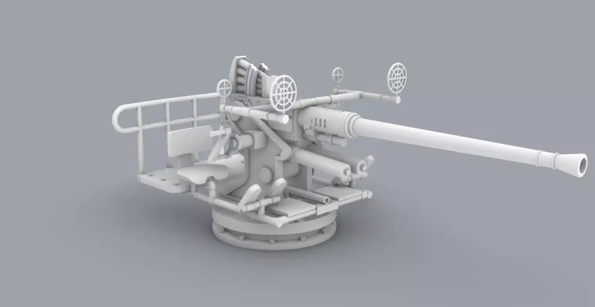 Bofors L60 40mm Low-poly 3D model