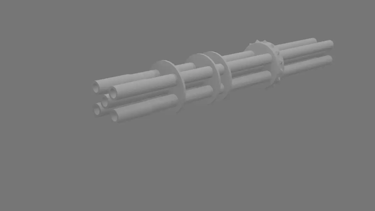 machine gun front firing pipe part for blender 3D model