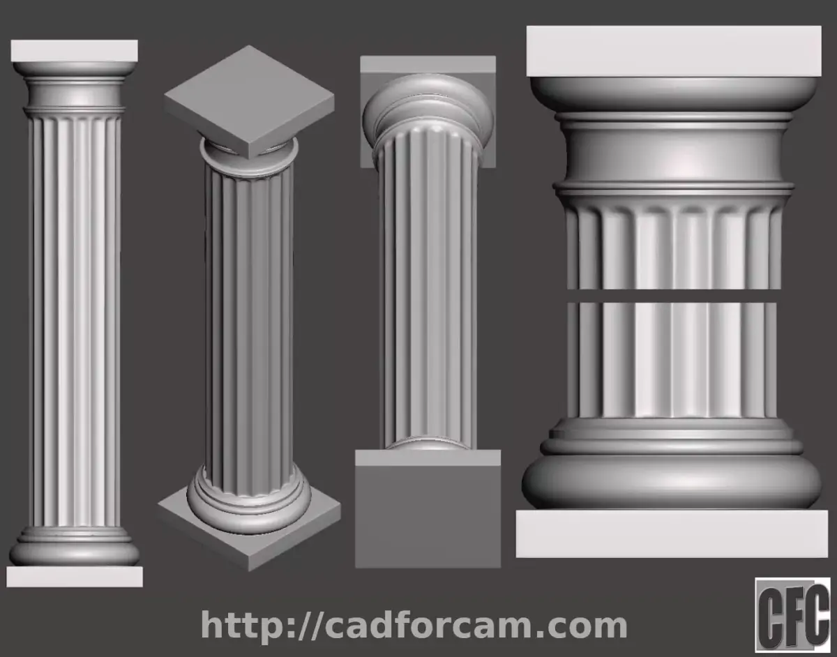 Doric Column - 3d model for CNC - DoricColumnCFC01 3D print model