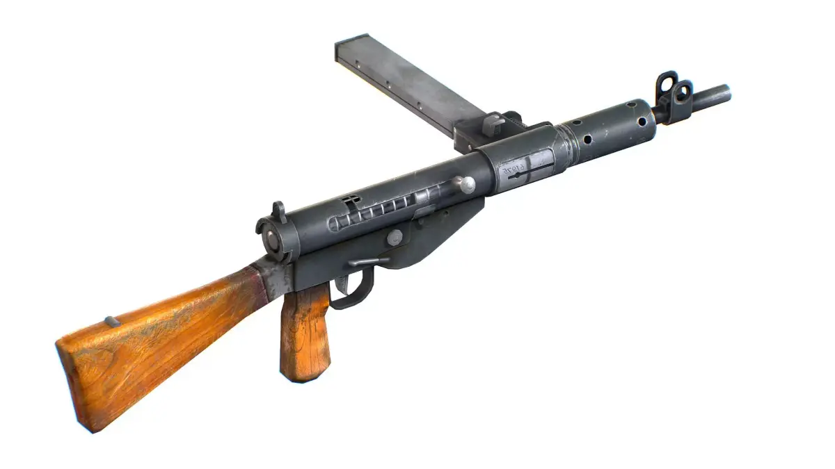 British Sub Machine Gun - Sten Mk V 1944 Low-poly 3D model