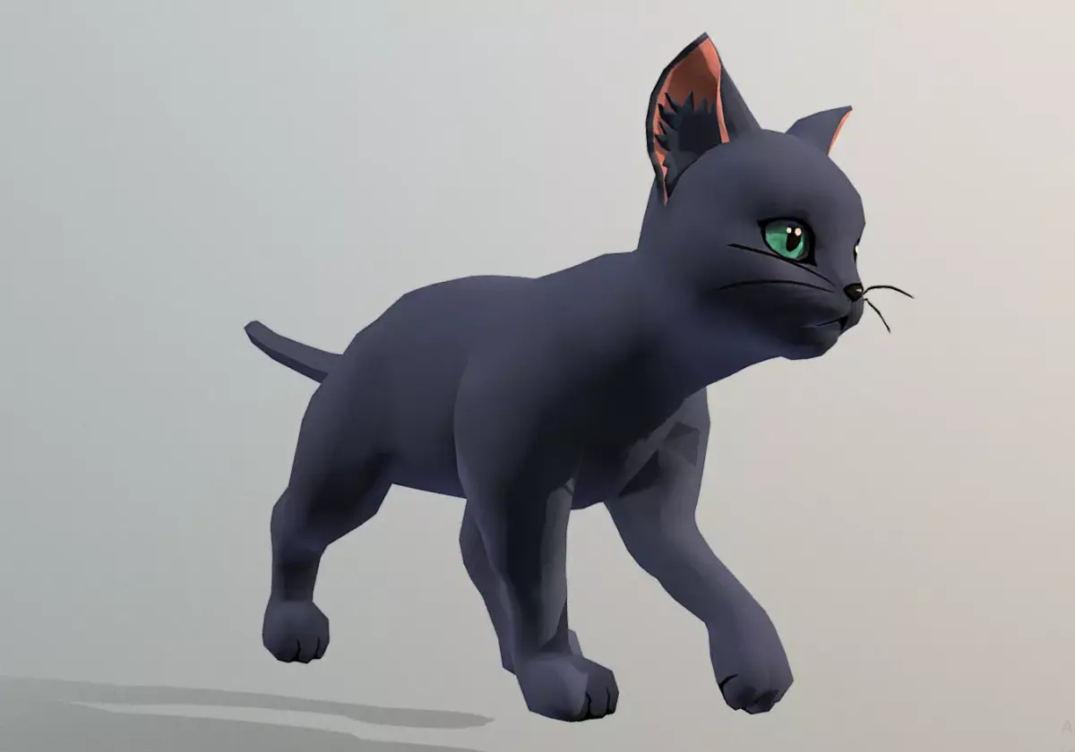 BLACK CAT Walking Cycle 3D model
