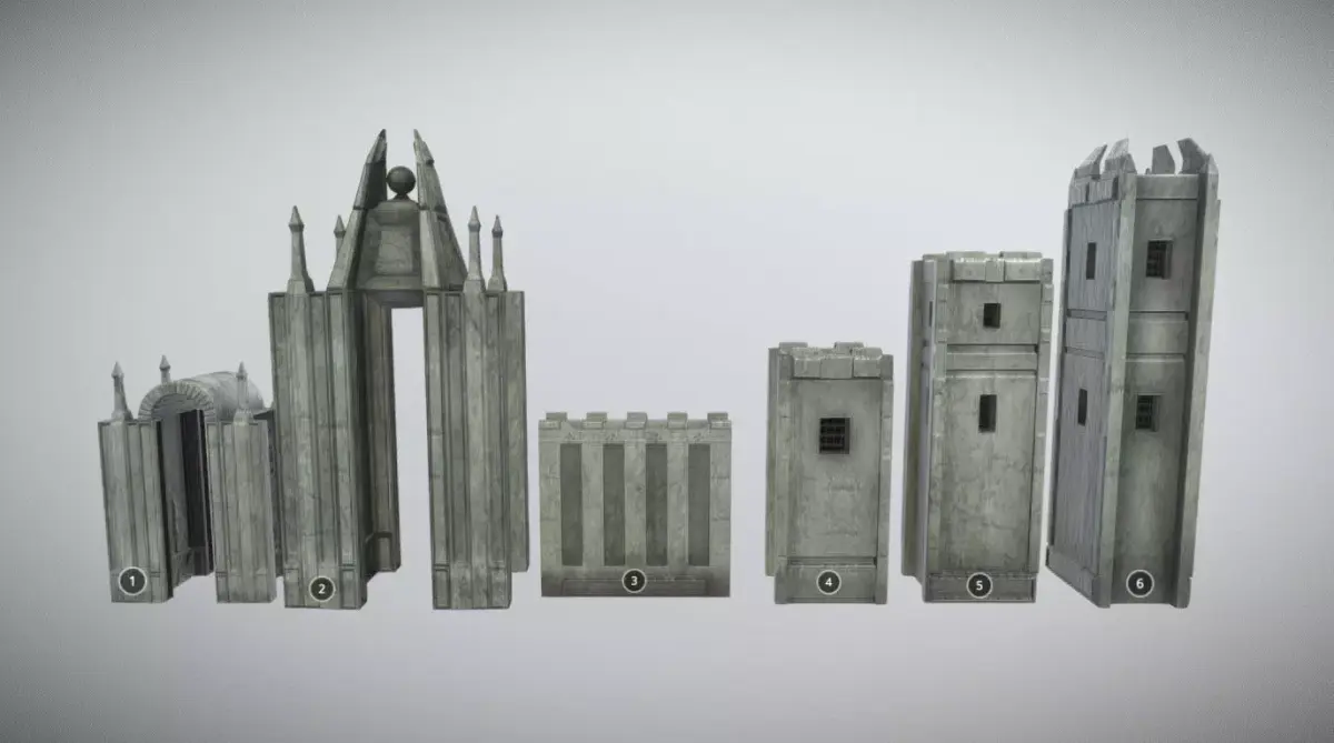Medieval castle kit MUD Low-poly 3D model