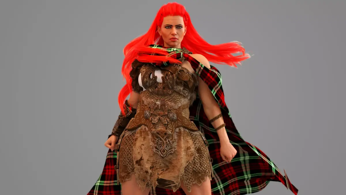 Gallowglass - Scottish Highlander Warrior Female 3D model