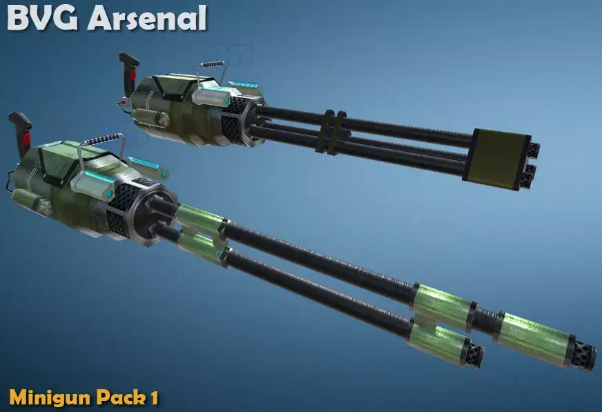Minigun pack 1 Low-poly 3D model