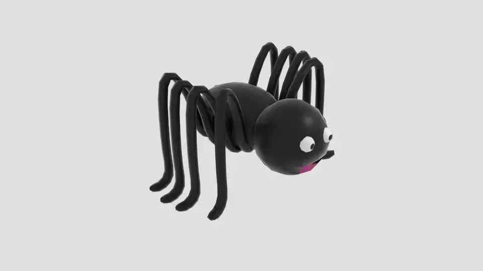  Cartoon Simple Spider Free low-poly 3D model