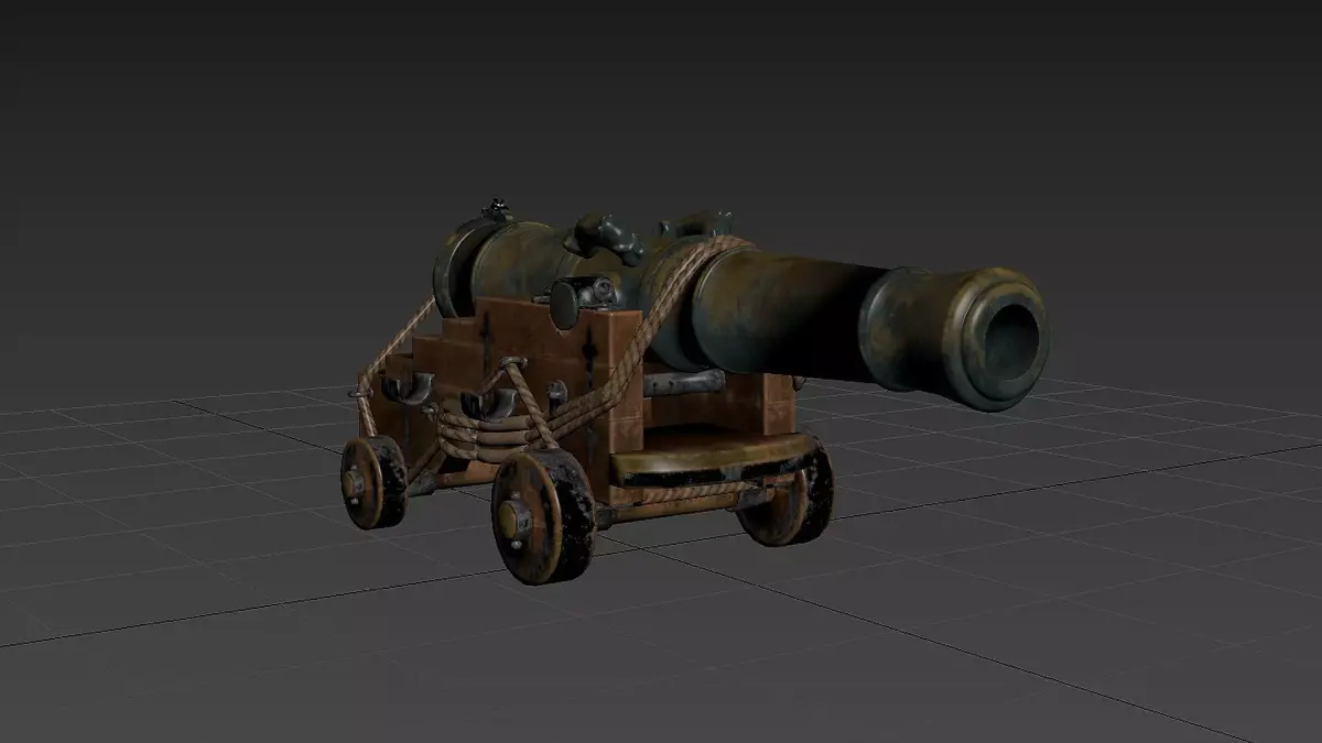 Navy cannon for ships 3D model