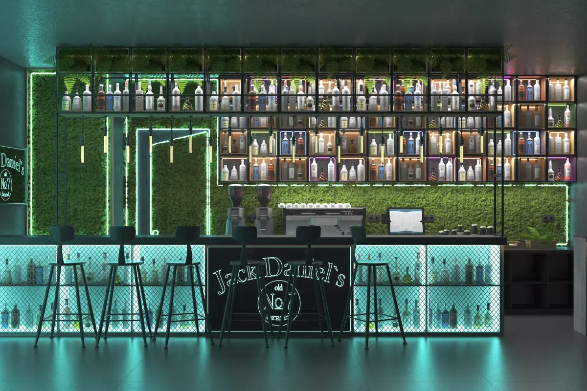 Industrial style bar 3D model purchase