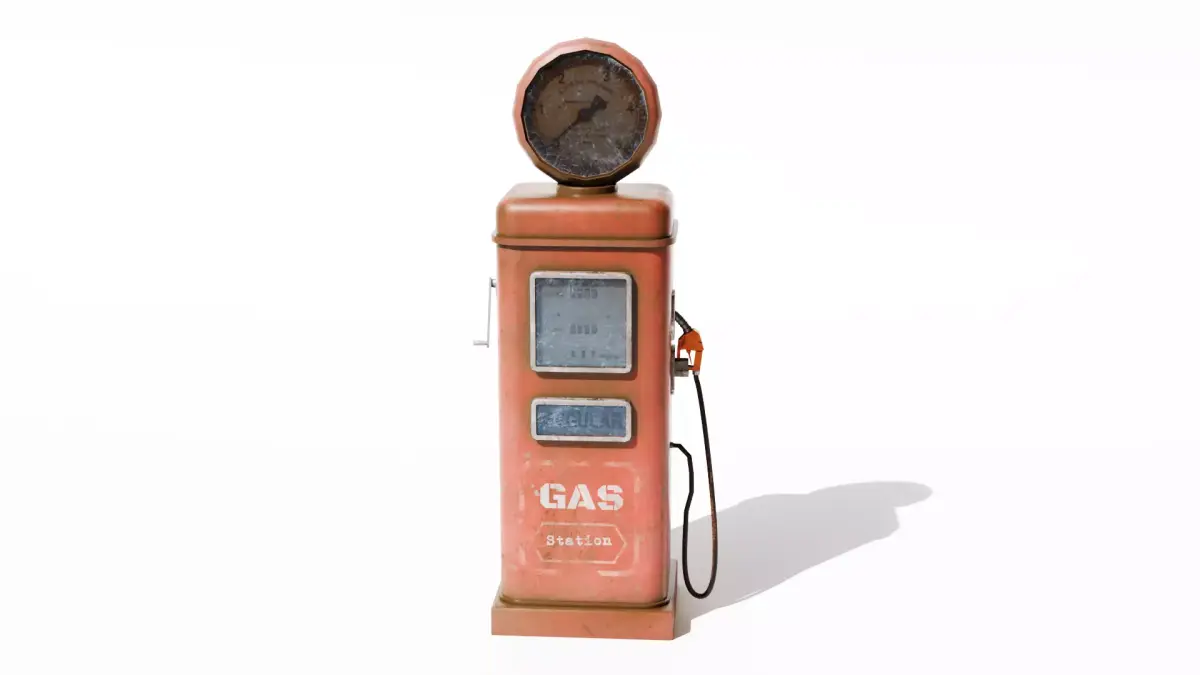 Vintage Gas Pump  Game Ready  Low Poly  PBR Asset Low-poly 3D model