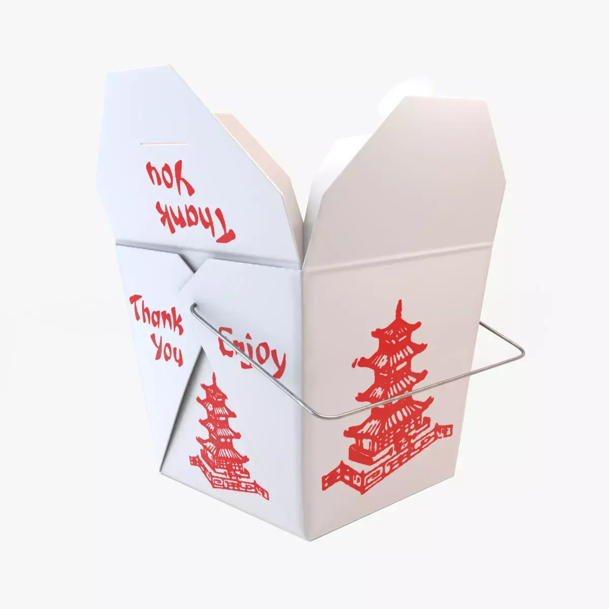 Chinese Takeout Box Low-poly 3D model