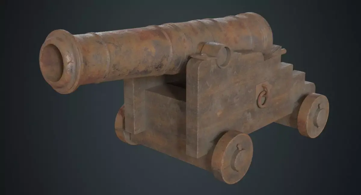 Vessel Cannon 1C Low-poly 3D model