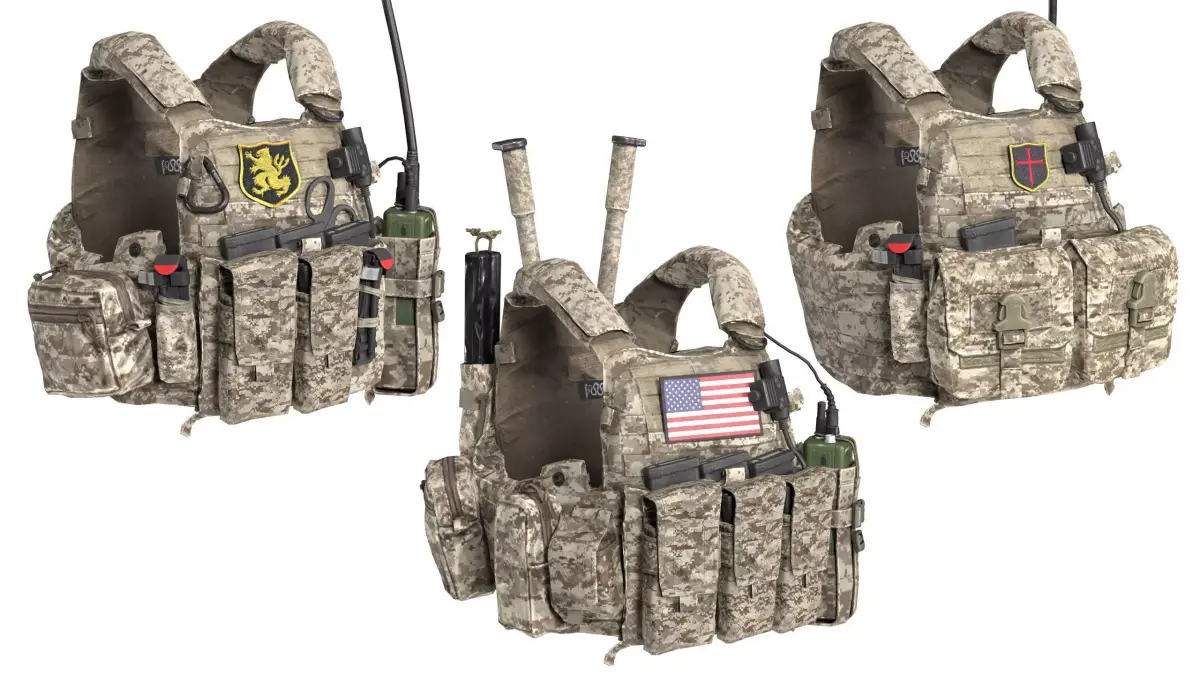 LBT 6094 PLATE CARRIER BUNDLE Low-poly 3D model
