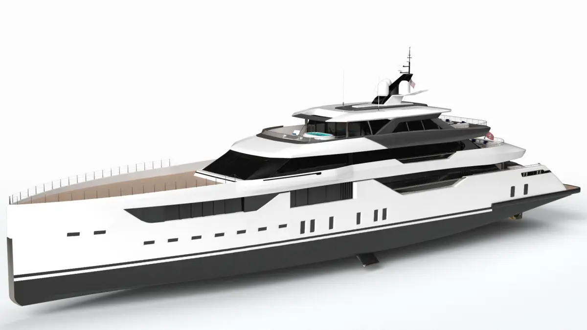 O Rea Superyacht Night Scene 3D model
