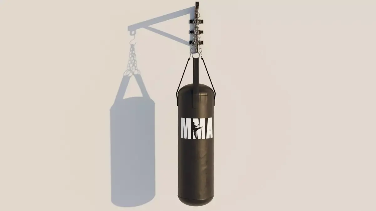 Boxing Punching Bag with Wall Mount - Game Ready Free low-poly 3D model