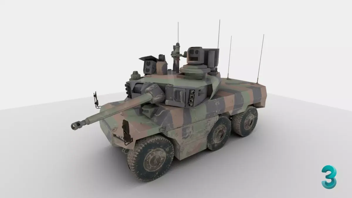 Nexter Jaguar Military Vehicle Low-poly 3D model