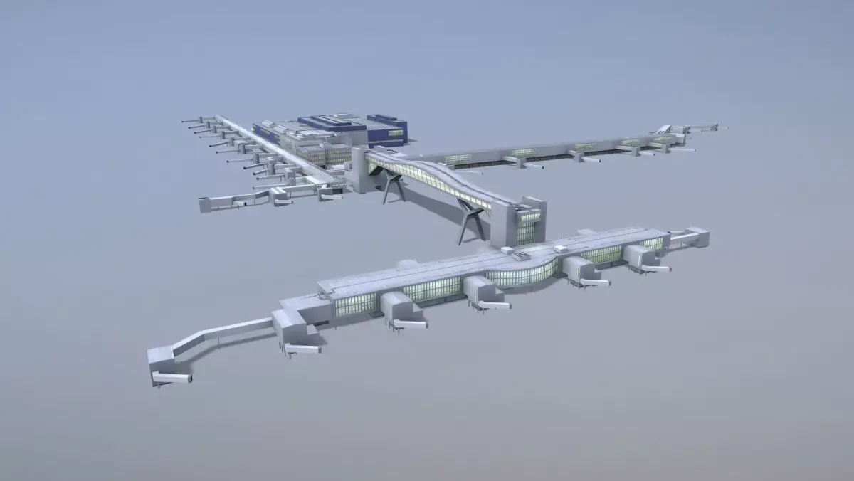 Airport Terminal EGKK North Terminal Gatwick Airport Low-poly 3D model