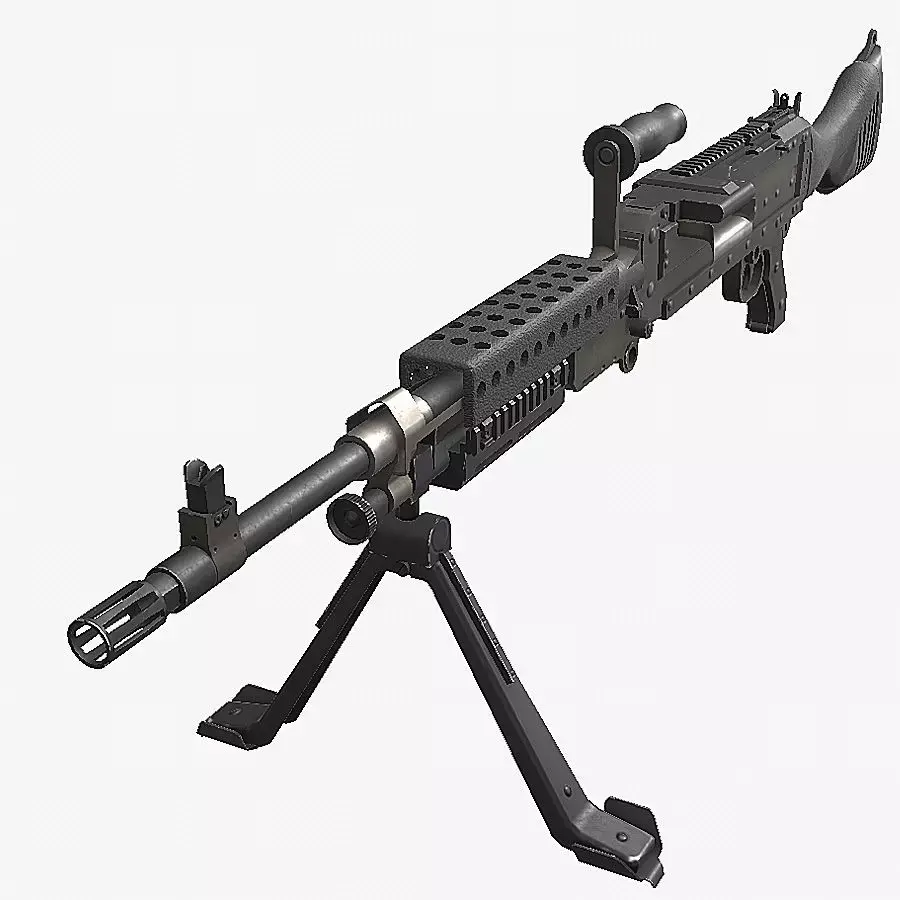 M240 machine gun Low-poly 3D model