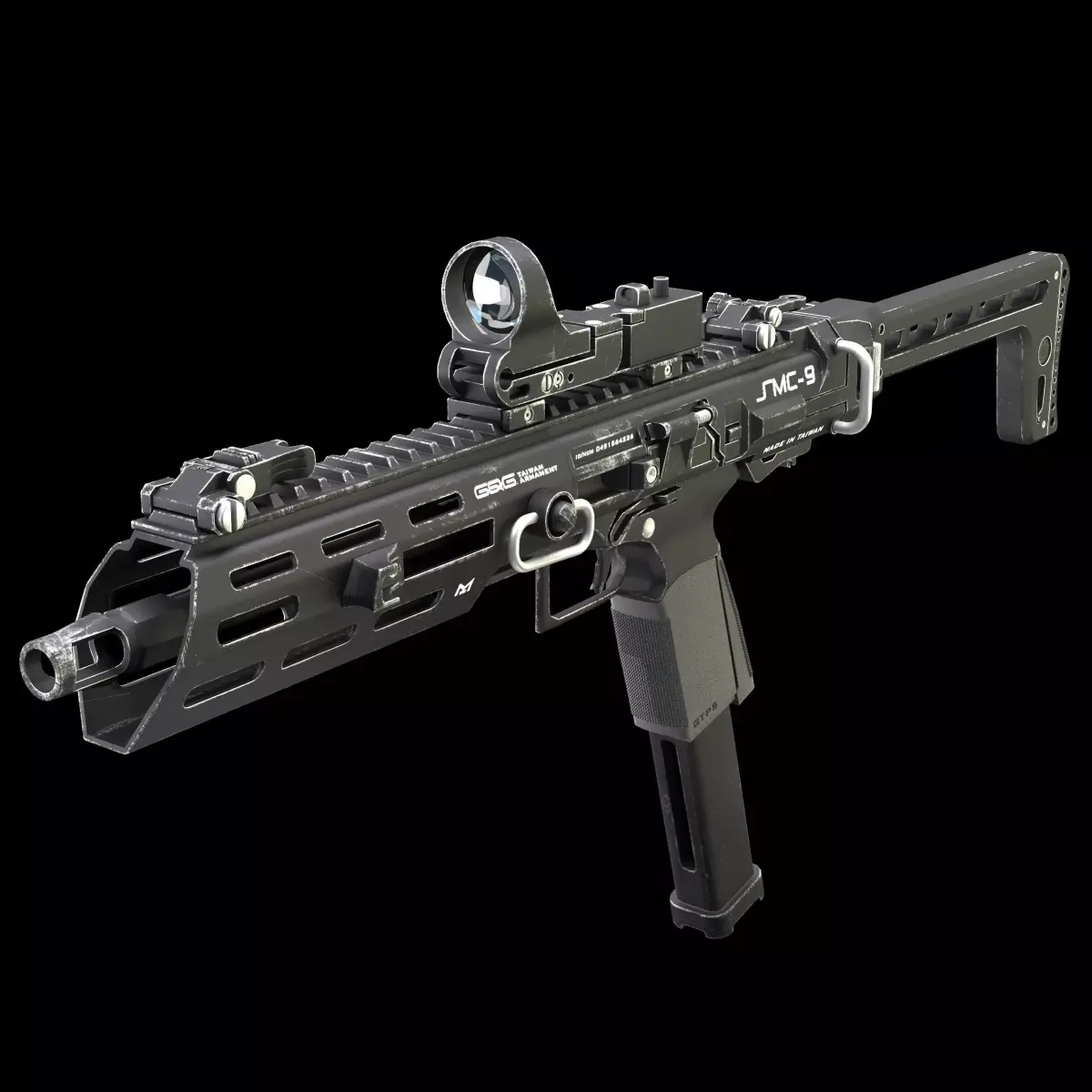 Gun SMC-9 Low-poly 3D model