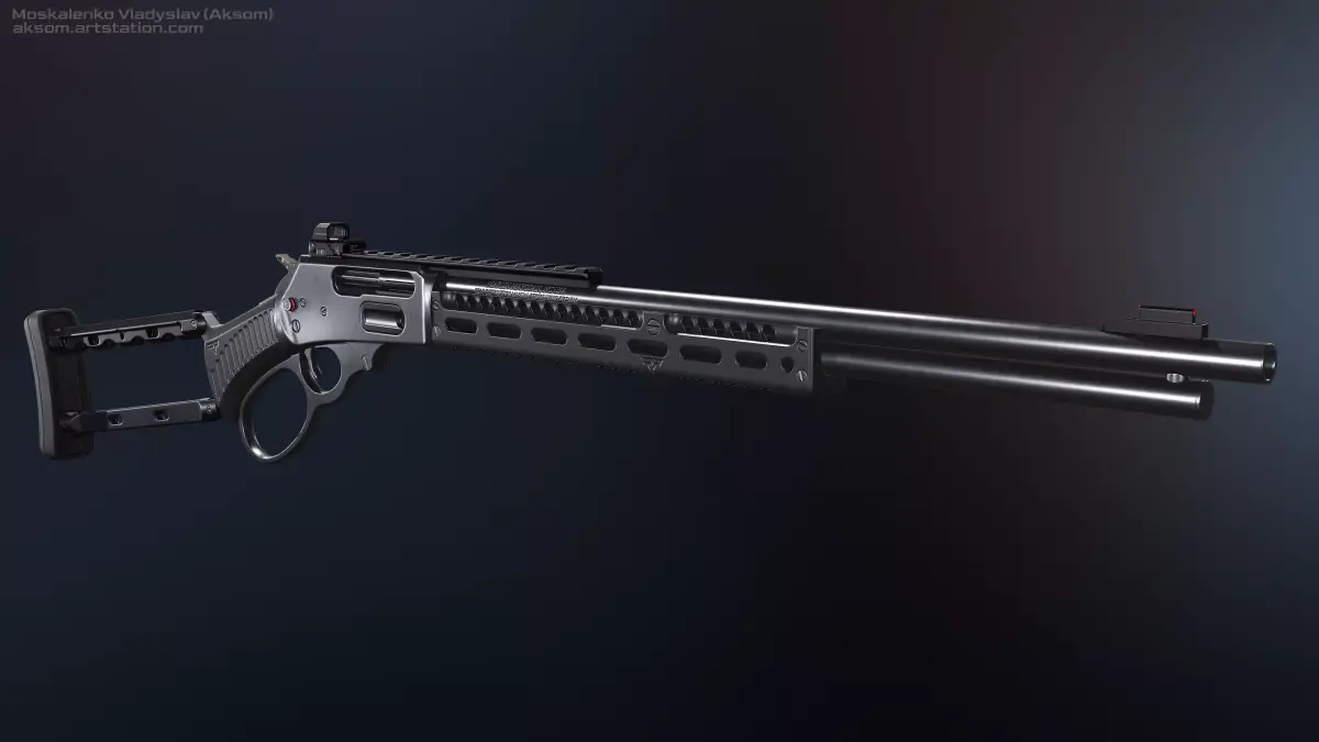 Marlin model 1895 SBL and Textures Low-poly 3D model