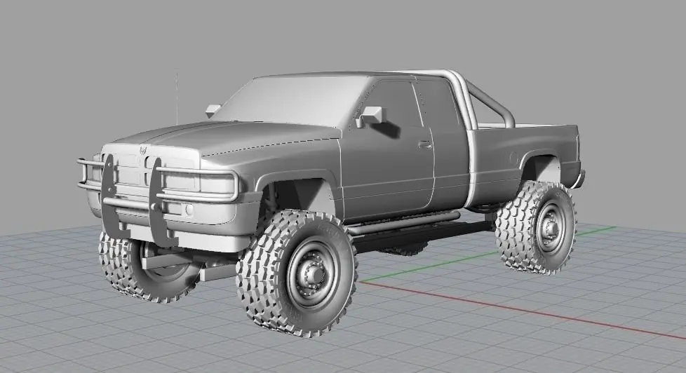 1996 Dodge Ram 1500 LIFTED Free 3D print model