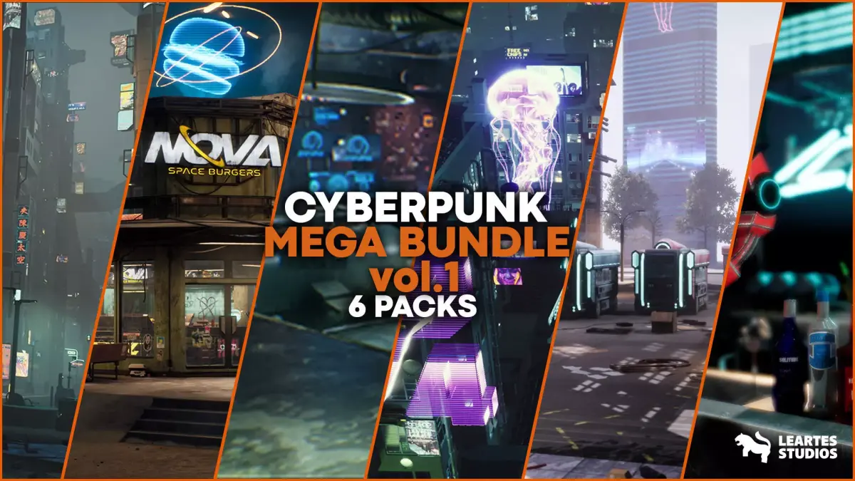 Cyberpunk Mega Bundle Vol1 Low-poly 3D model