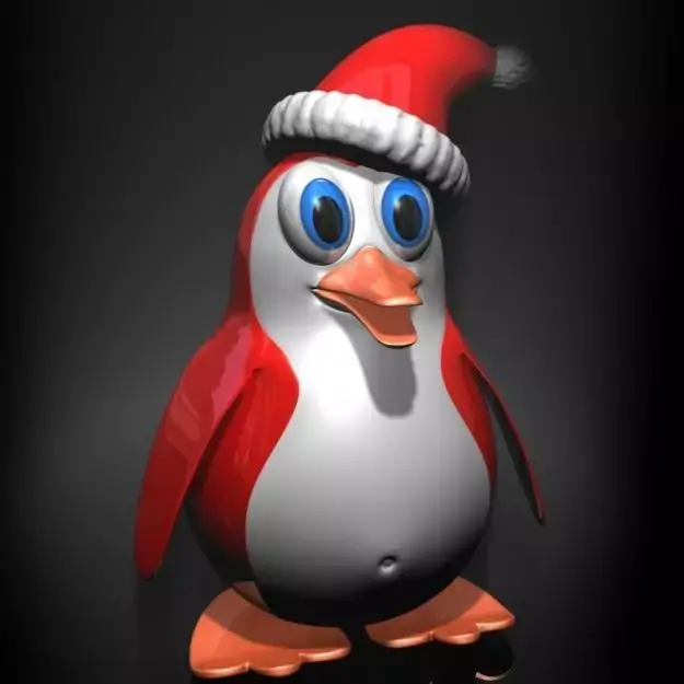 Christmas Penguin Rigged Low-poly 3D model