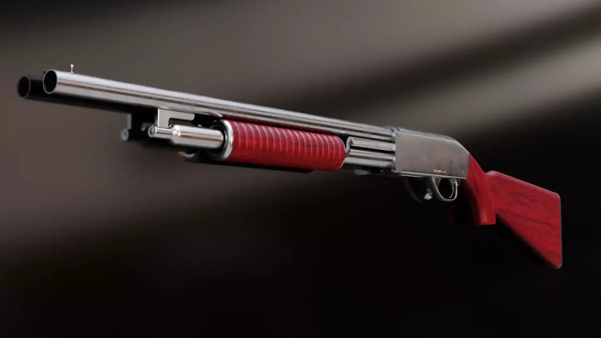 Pump Shotgun Low-poly 3D model buy
