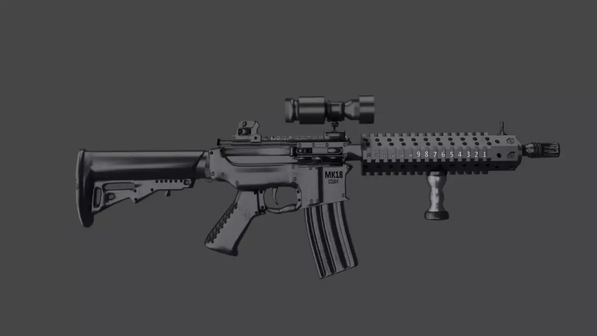 MK18 Weapon  Free low-poly 3D model