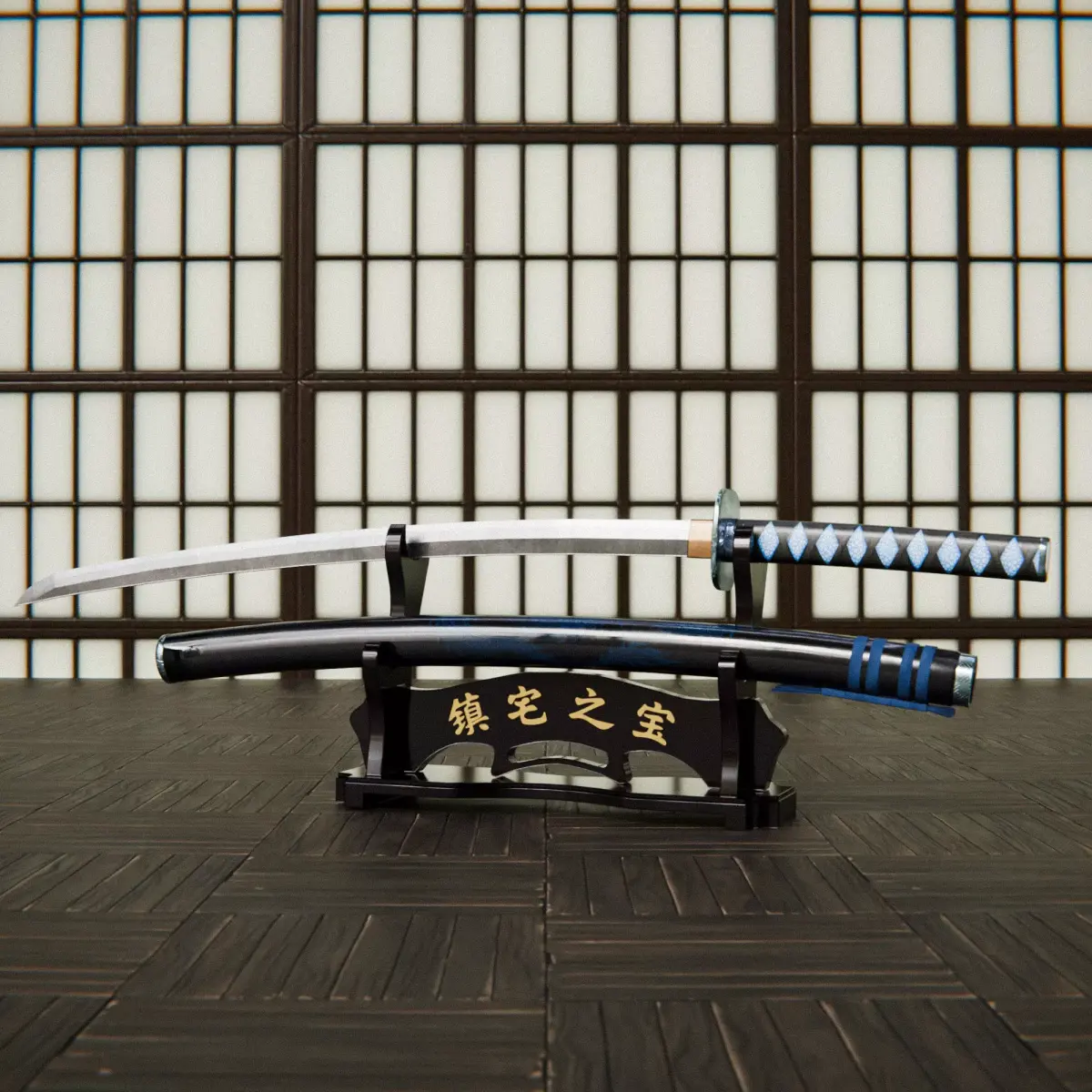 Katana Sword Low-poly 3D model 5