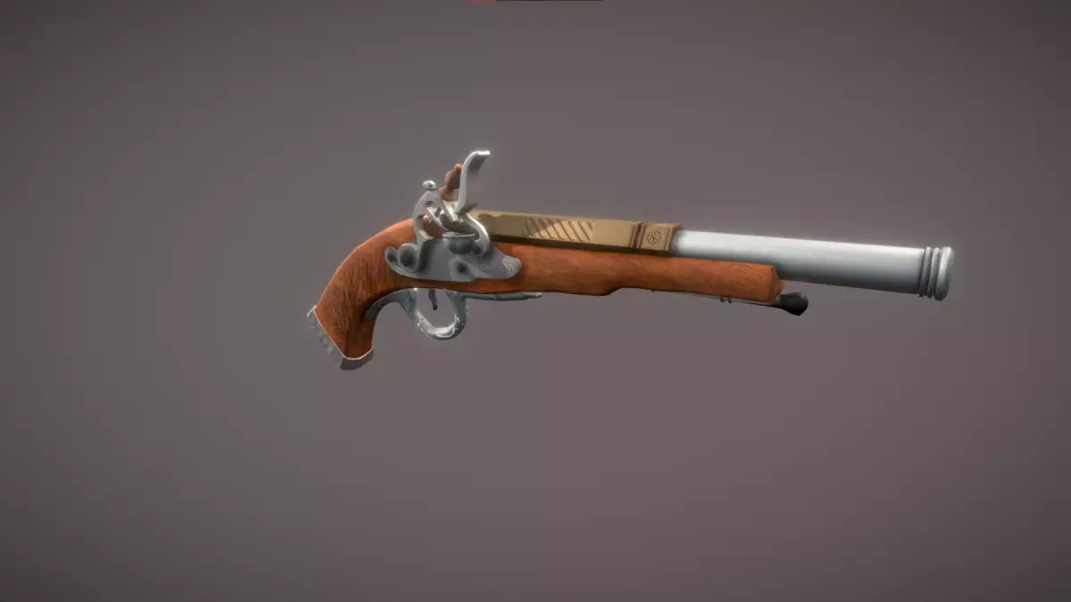 Flintlock Pistol Low-poly 3D model