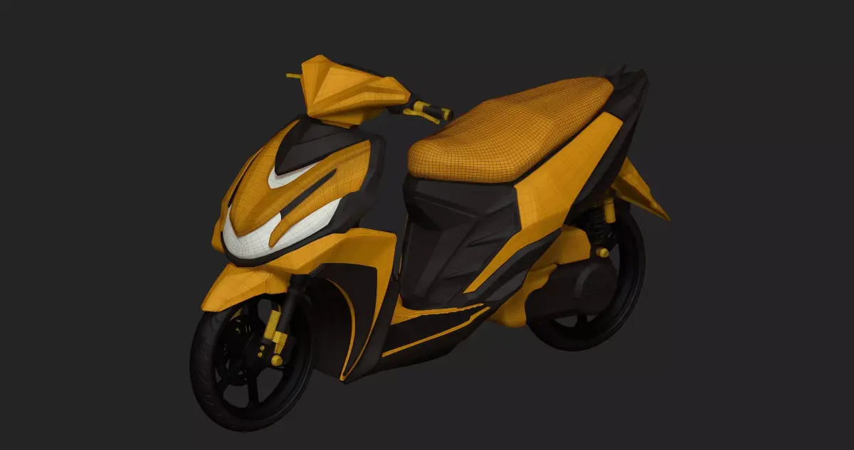 Yamaha Mio 125 Base 3D Model    FBX 3D Print  Customizable Low-poly 3D model