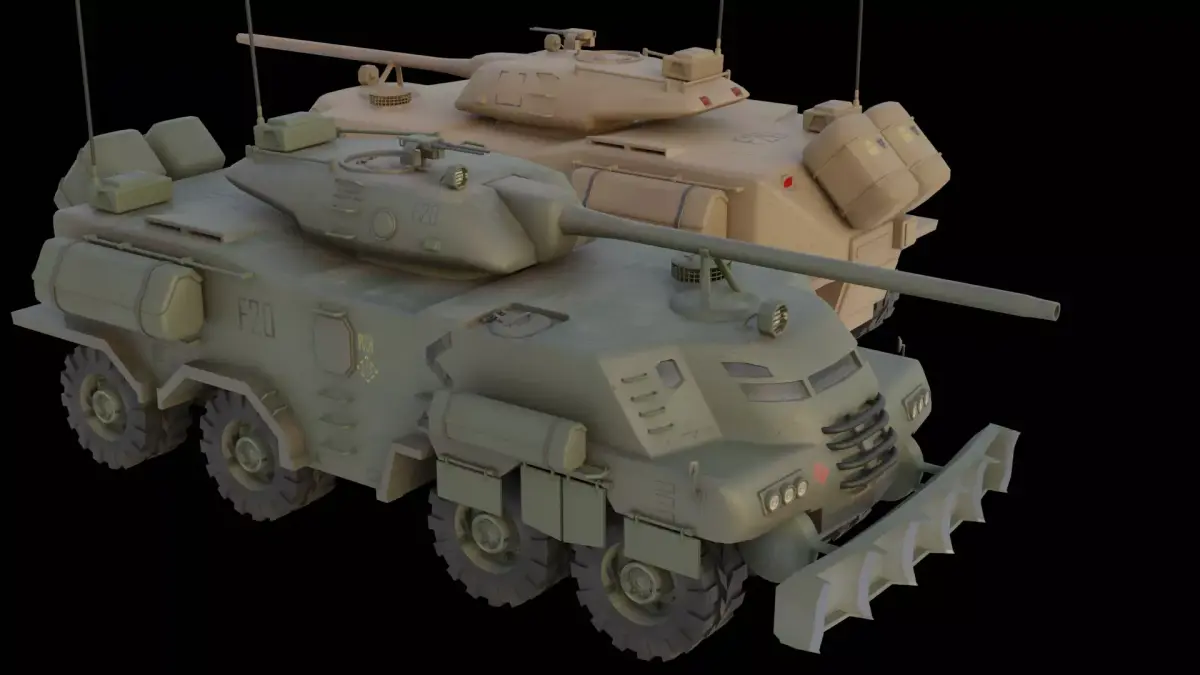 Apc Tank Low-poly 3D model