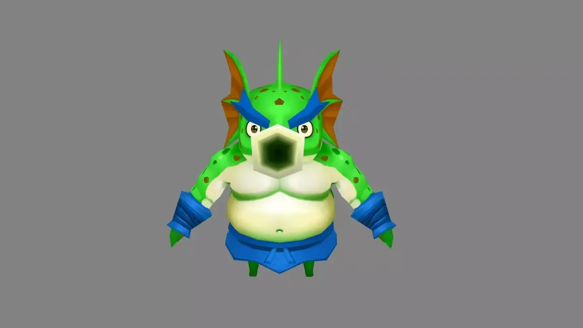Cartoon seahorse monster Low-poly 3D model