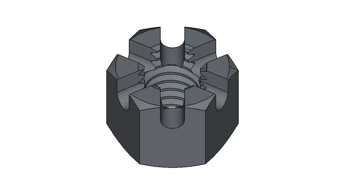 M8 Castle Nut 3D model