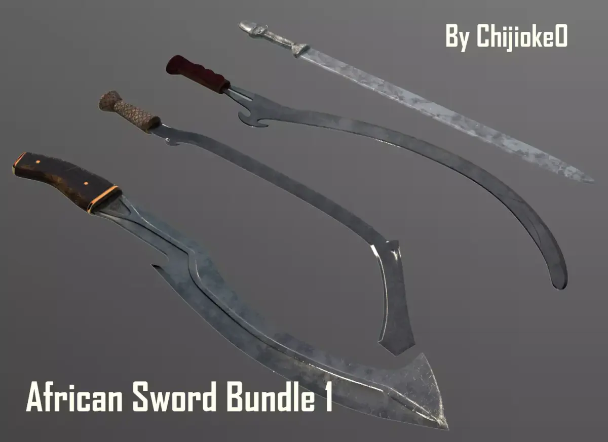 African Sword Bundle 1 3D model