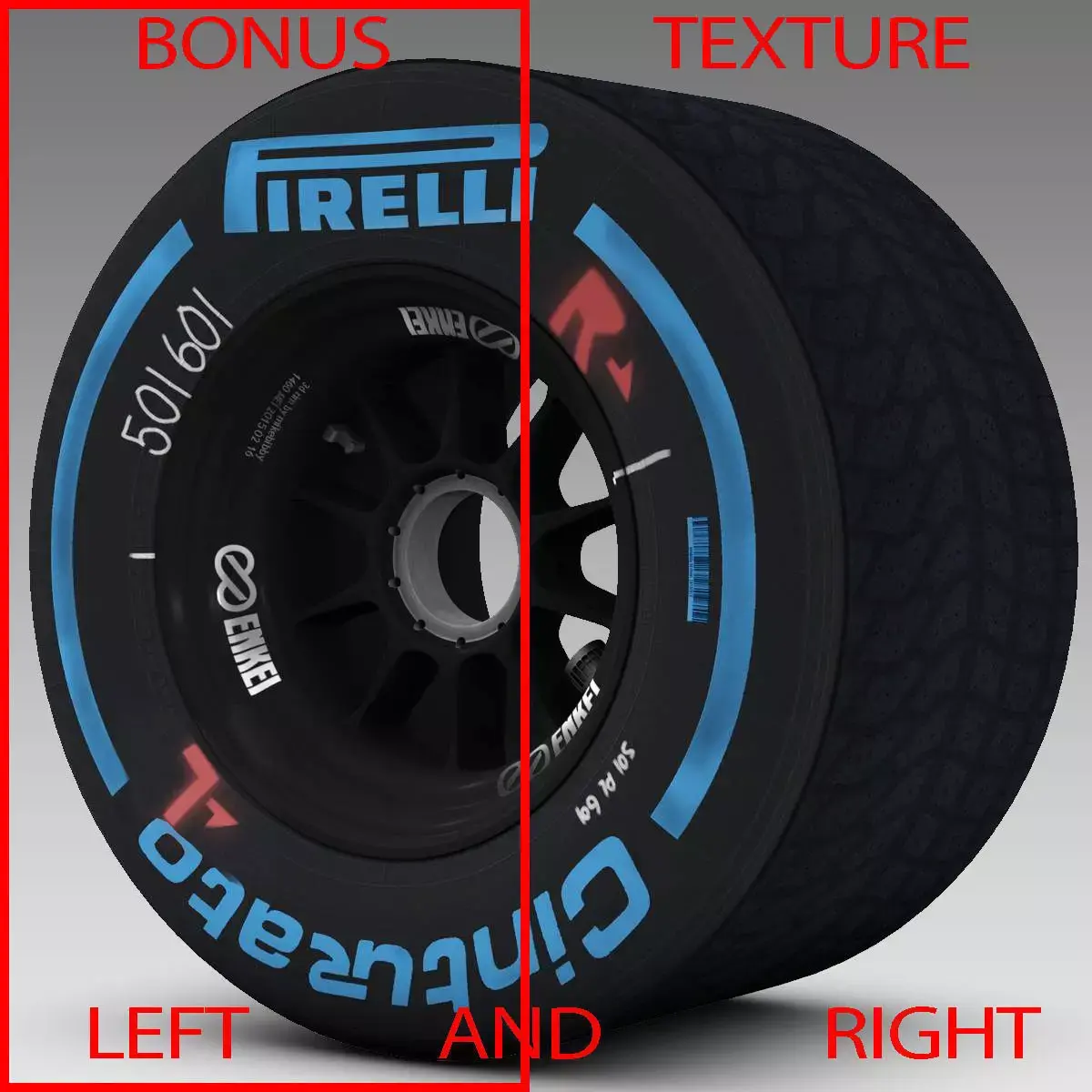 enkei wet rear tyre Low-poly 3D model
