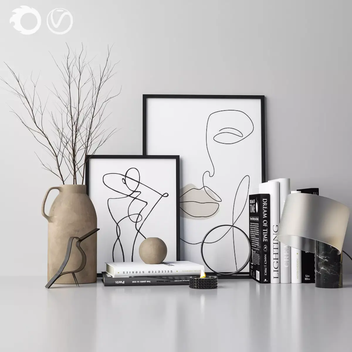Decorative set 3D model get