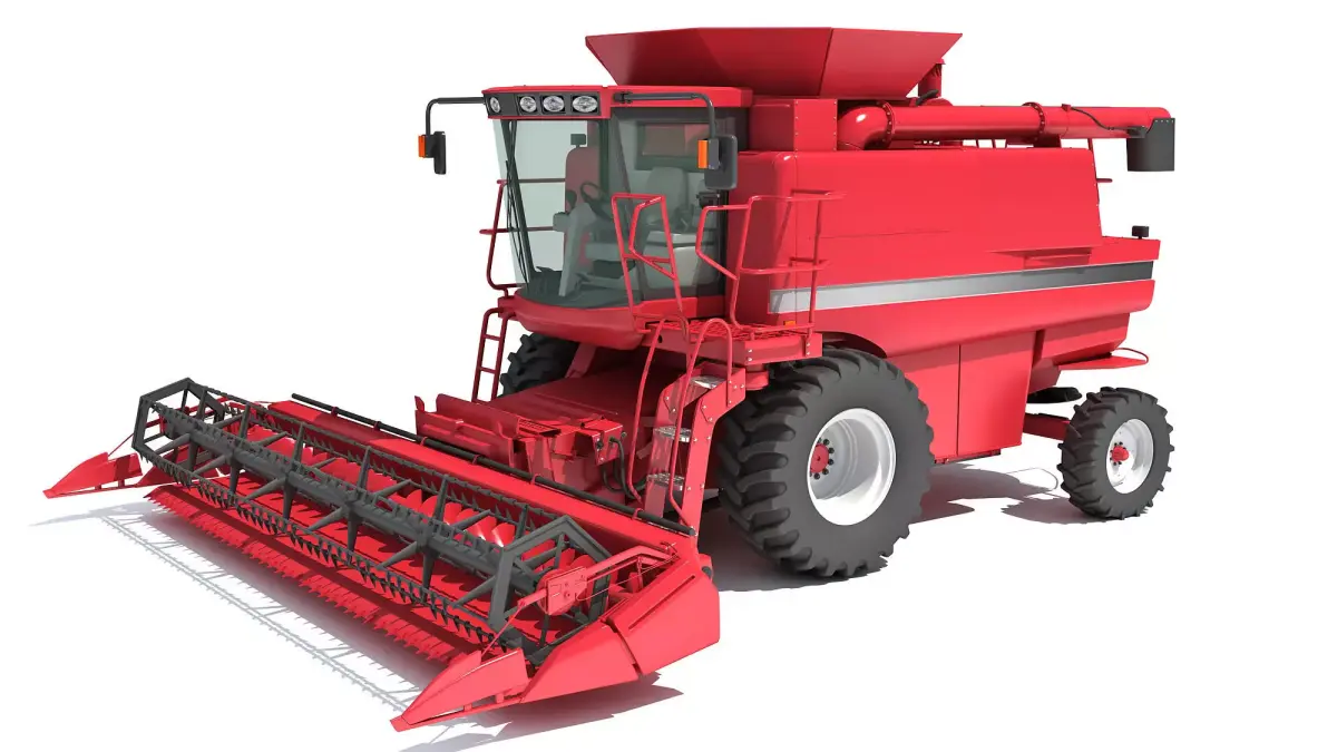 Red Combine Harvester 3D model buy