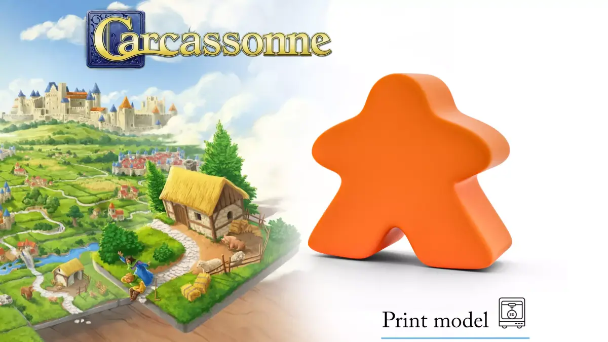 Stylized Orange Meeple  Low Poly Board Game Asset  01 Free 3D print model