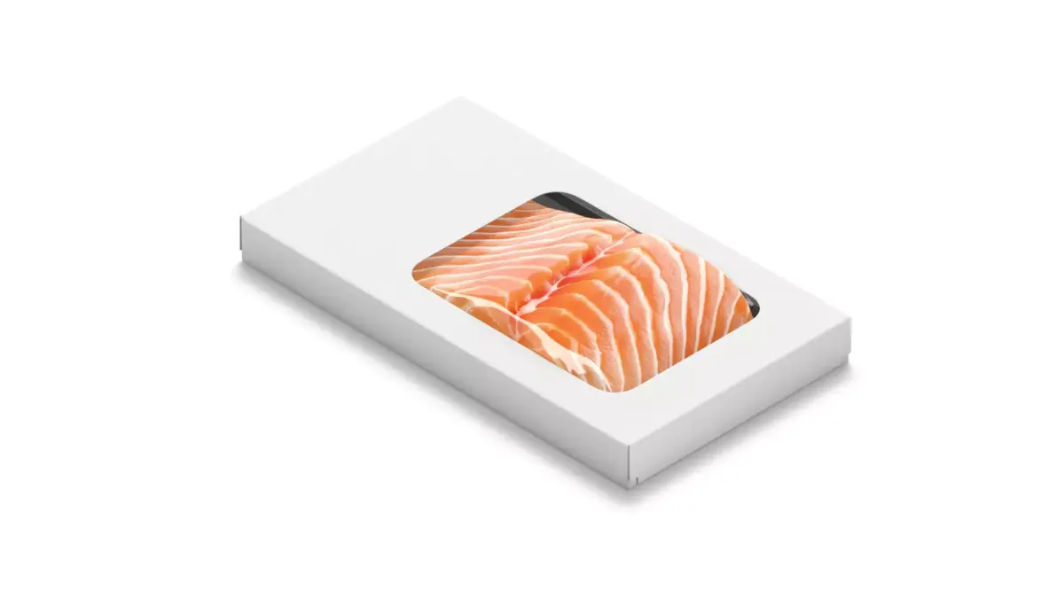 White Salmon Box Pack - fish cardboard tray 3D model