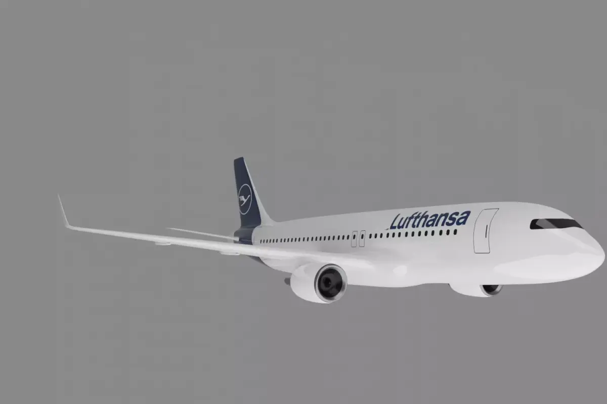 Lufthansa Airbus A320 Lowpoly Model 3D model