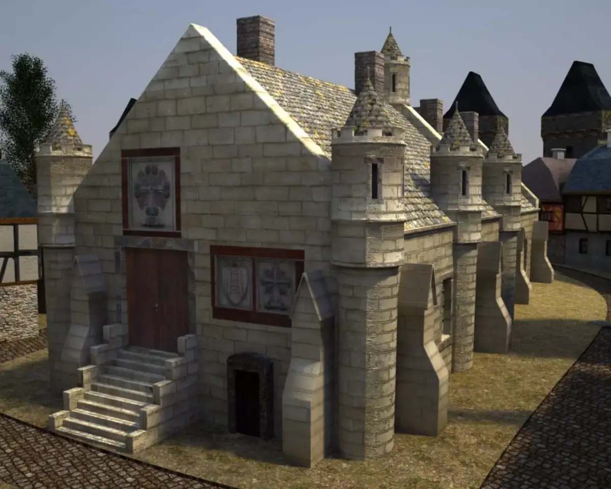 Medieval city Hall 3D model
